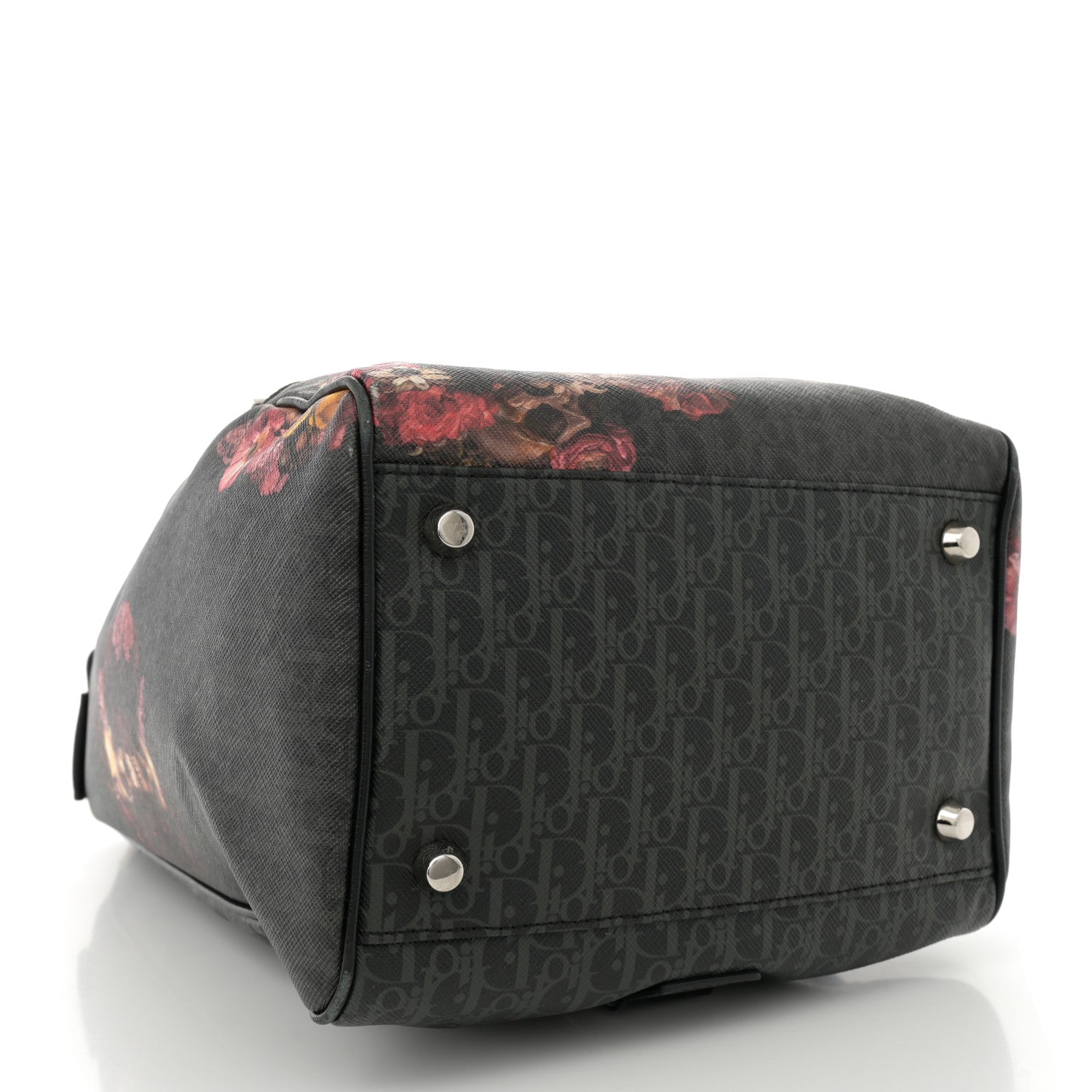Christian Dior x Toru Kamei Coated Canvas Floral Skull Sling Backpack Grey Multicolor 4 of 11