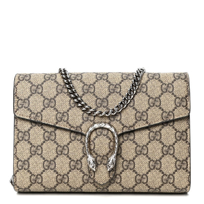 Gucci GG Supreme Monogram Mini Dionysus Chain Wallet Beige Taupe 1 of 5