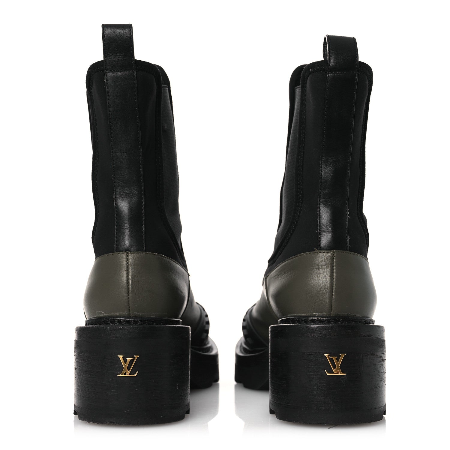 Louis Vuitton Calfskin Beaubourg Ankle Boots 39 Black Green 6 of 14