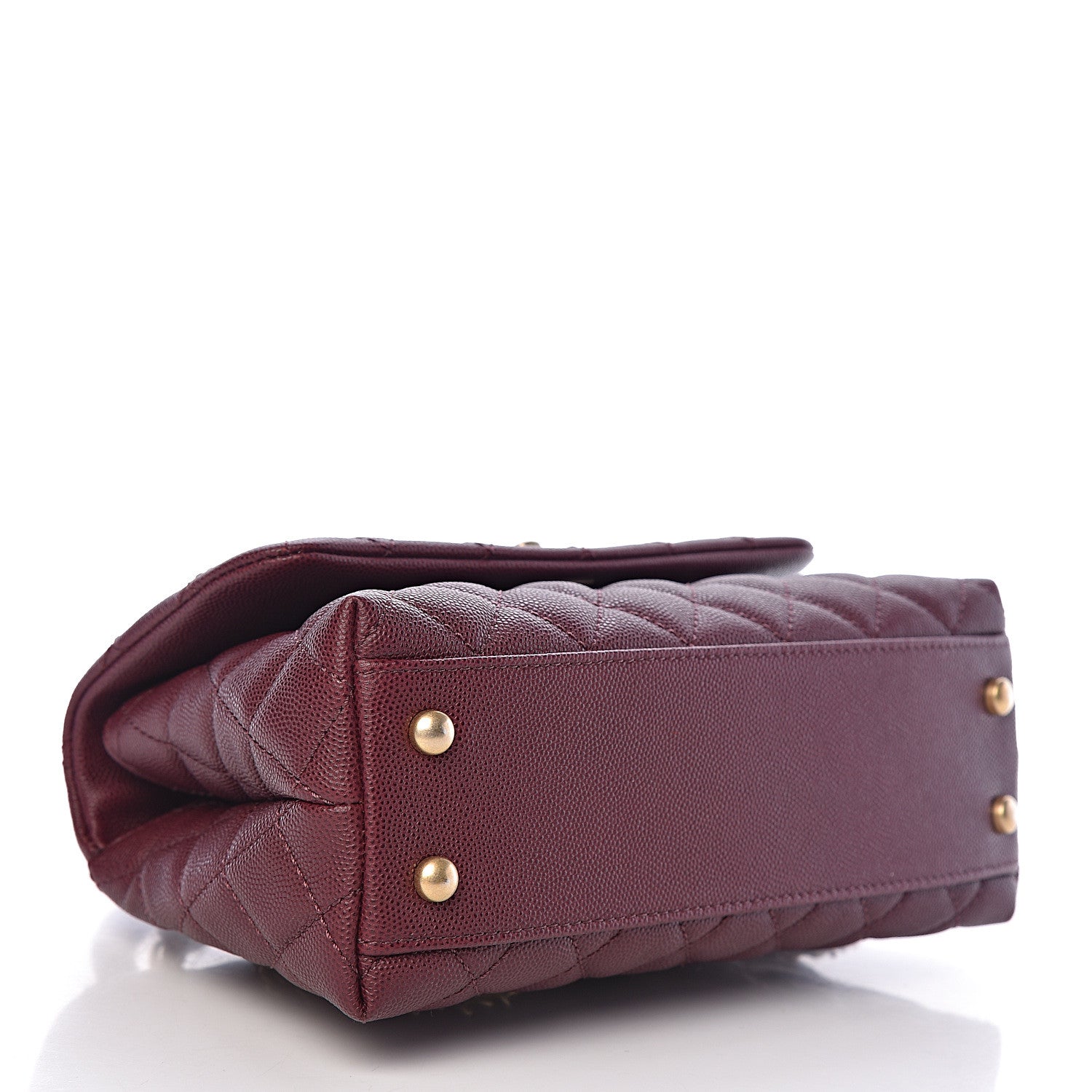 Chanel Caviar Lizard Quilted Mini Coco Handle Flap Burgundy 4 of 10