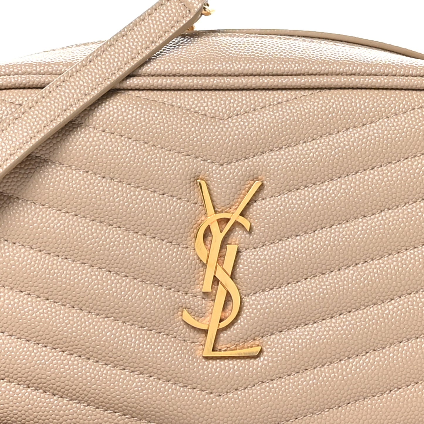 Grain De Poudre Matelasse Monogram Mini Lou Camera Bag Dark Beige