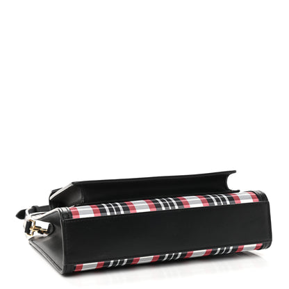 Burberry Calfskin Nylon Tartan Mini Pocket Bag Bright Red 4 of 9
