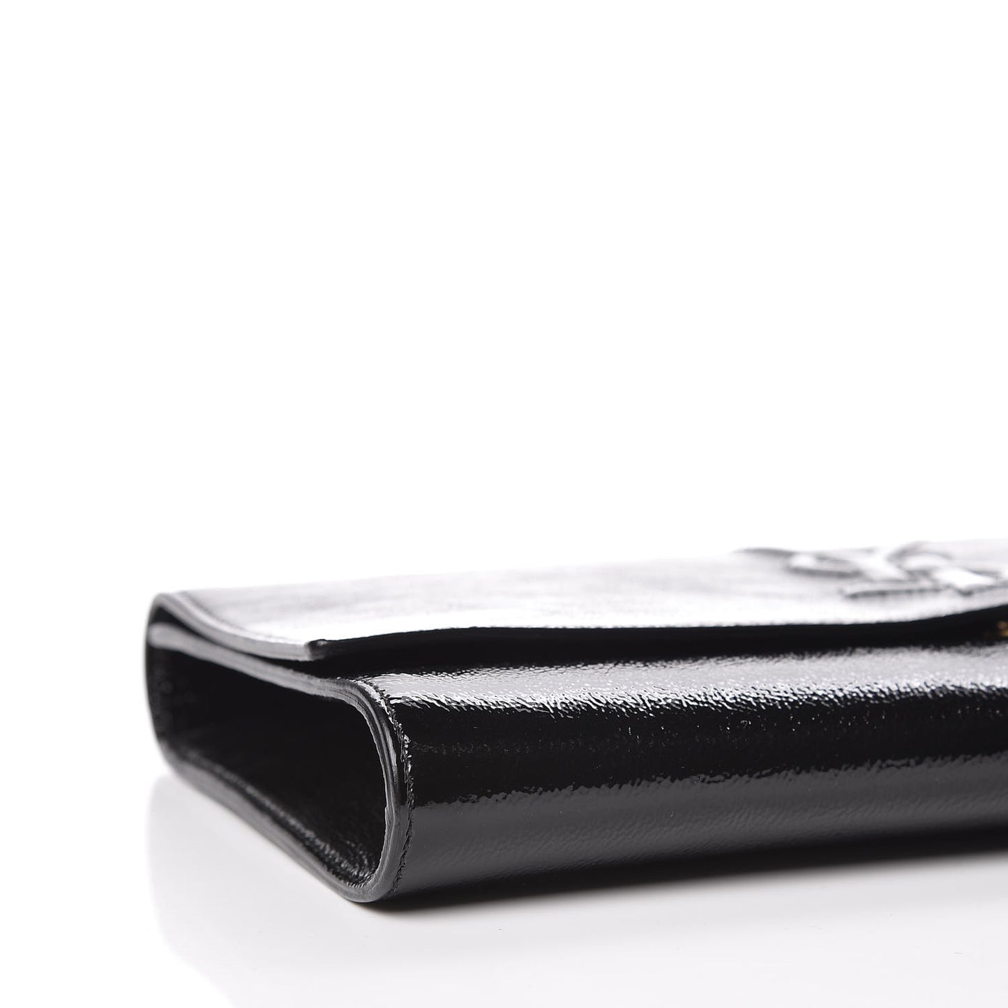 Textured Patent Monogram Large Belle De Jour Clutch Black