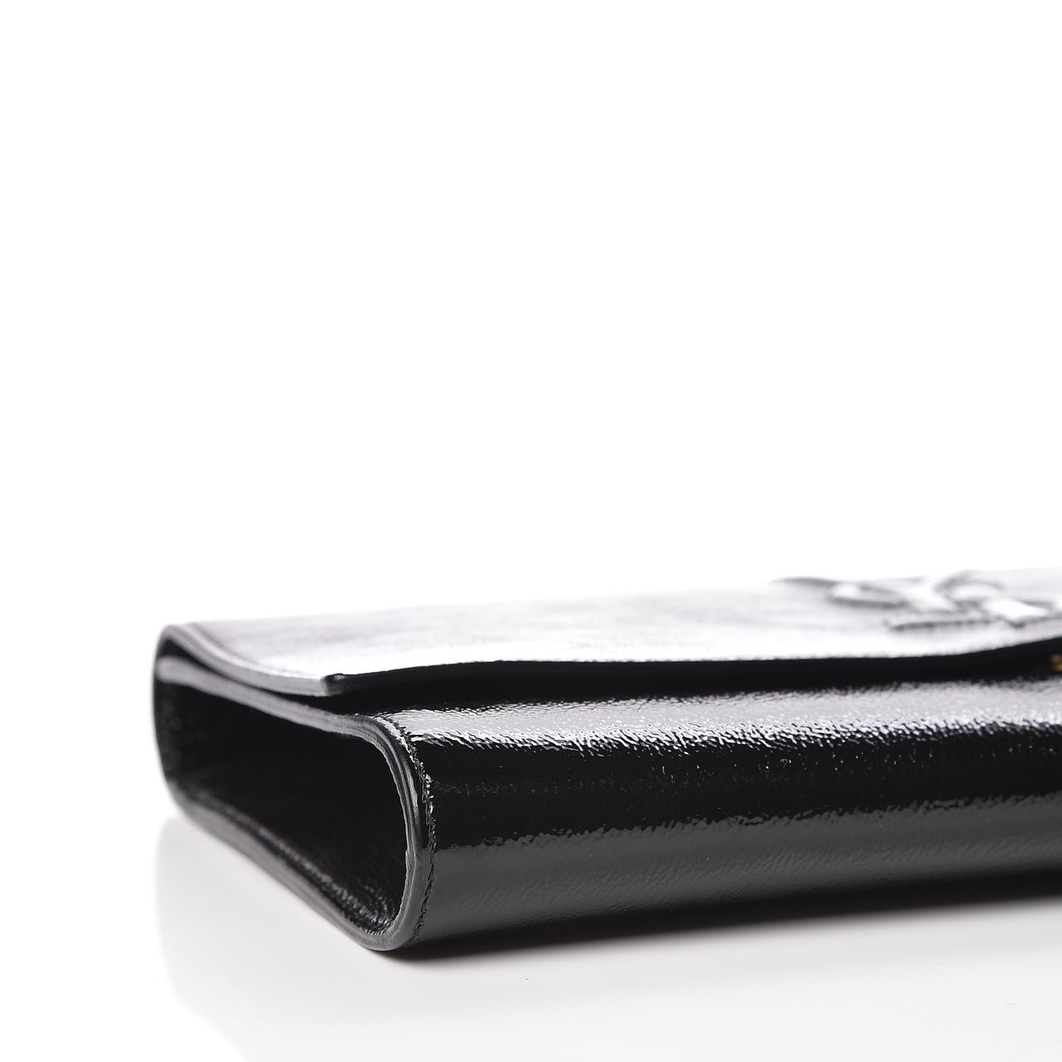 Saint Laurent Textured Patent Monogram Large Belle De Jour Clutch Black 8 of 9