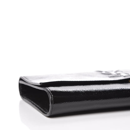 Saint Laurent Textured Patent Monogram Large Belle De Jour Clutch Black 8 of 9