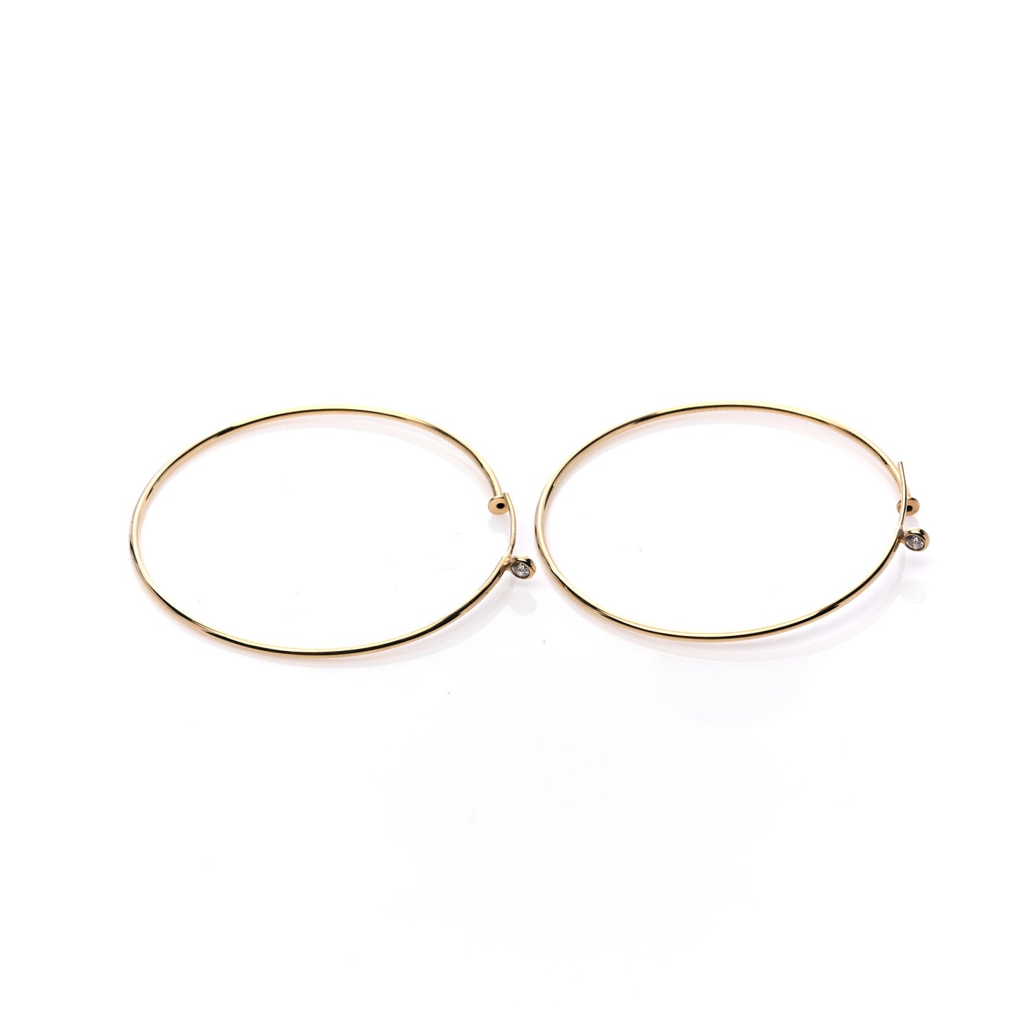 18K Yellow Gold Diamond Medium Elsa Peretti Hoop Earrings