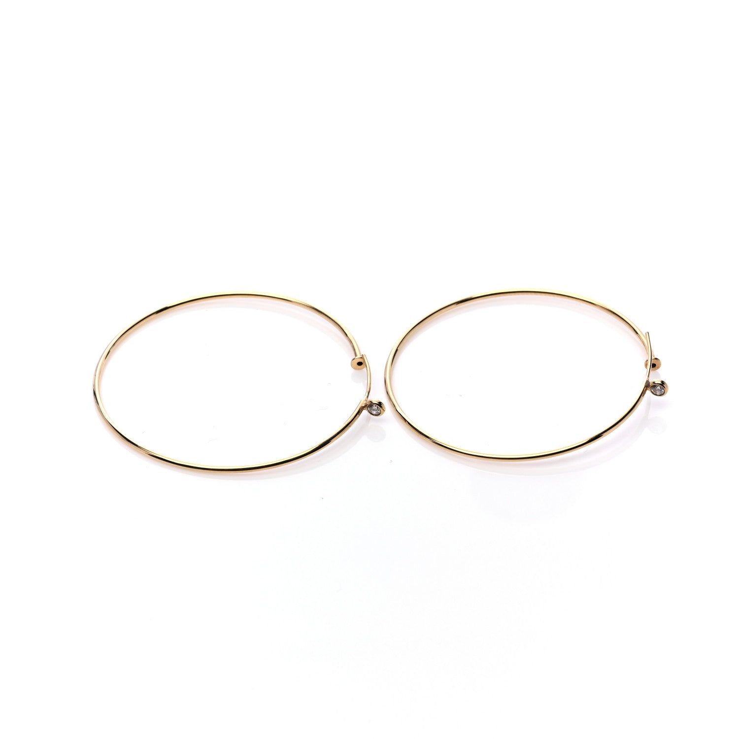 Tiffany 18K Yellow Gold Diamond Medium Elsa Peretti Hoop Earrings 3 of 5