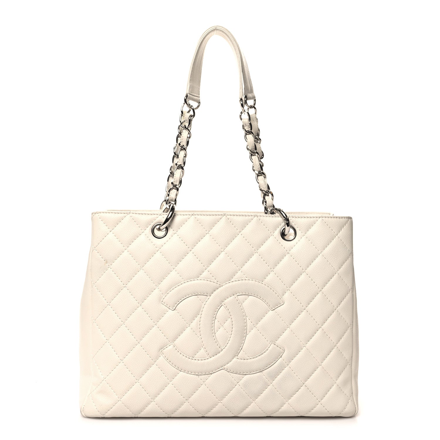 Chanel Caviar Quilted Grand Shopping Tote GST White 1 of 19