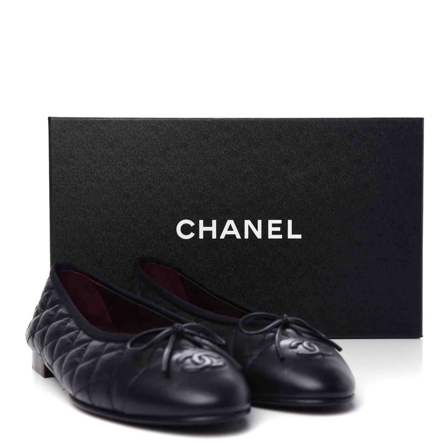 Chanel Aged Calfskin Quilted Cap Toe Ballerina Flats 39.5 Black 11 of 11