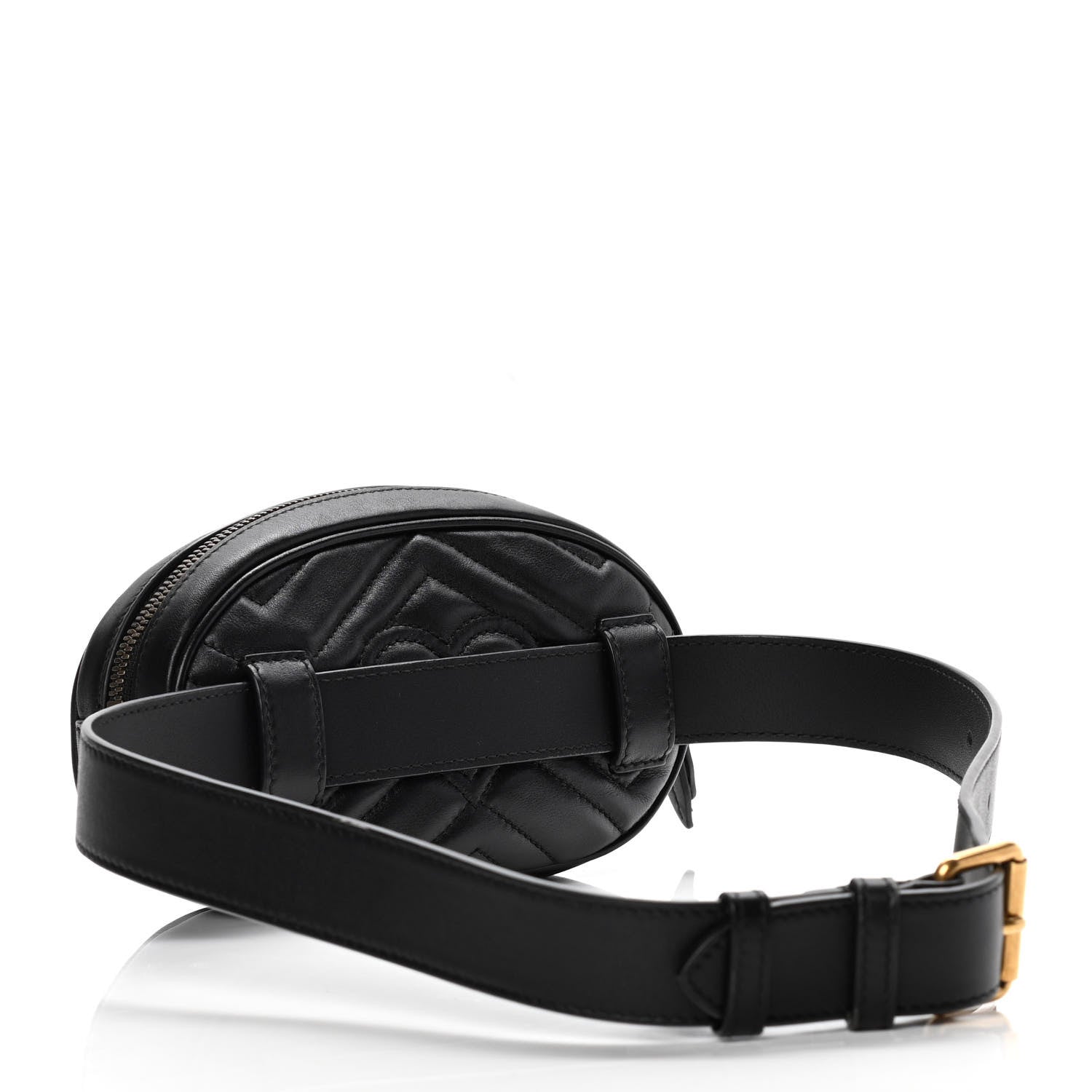 Gucci Calfskin Matelasse GG Marmont Belt Bag 70 28 Black 3 of 9