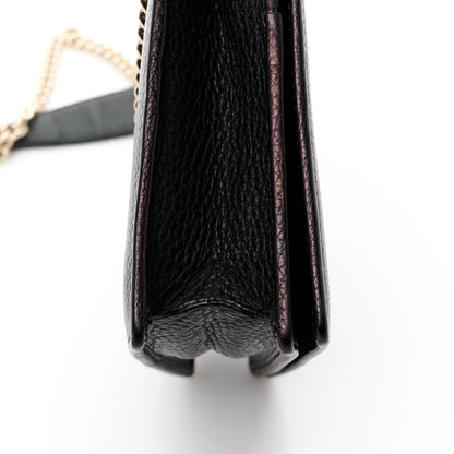 Gucci Pebbled Calfskin Soho Wallet On Chain Black 14 of 15