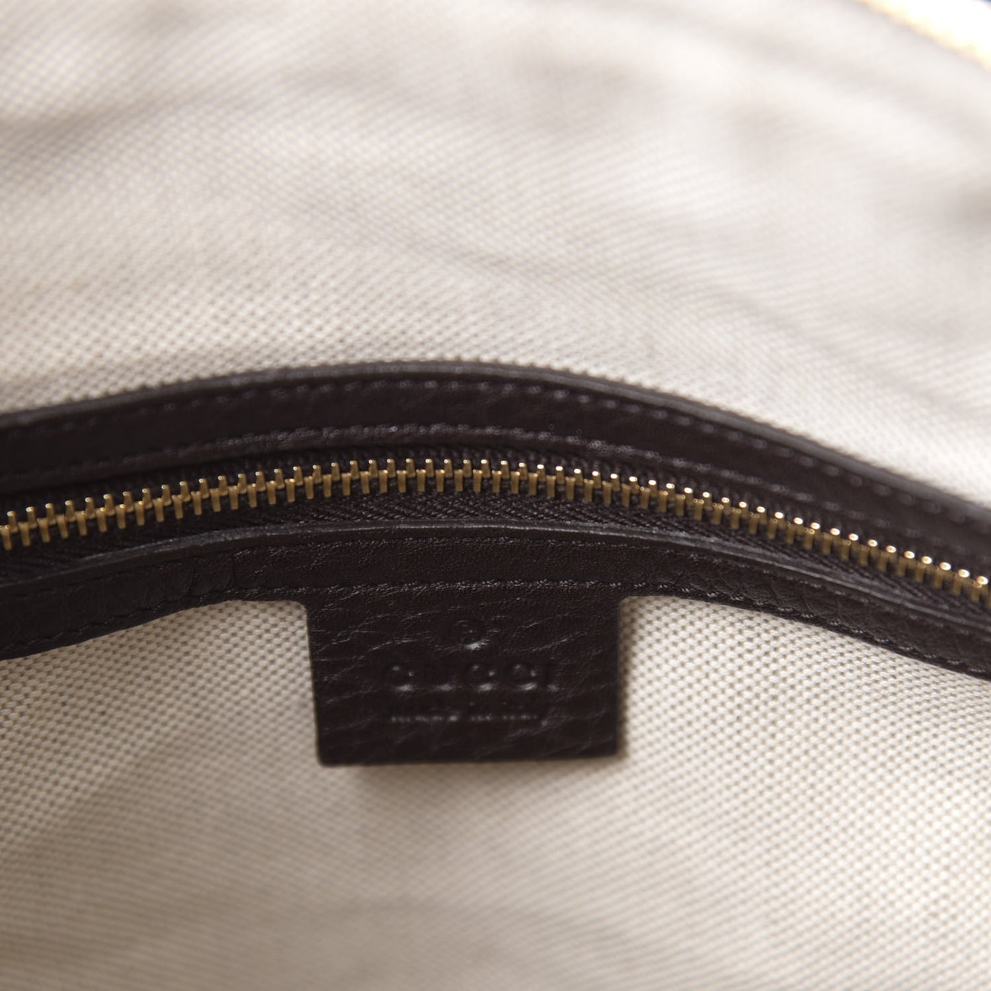 Calfskin Vintage Web Medium Boston Dark Brown