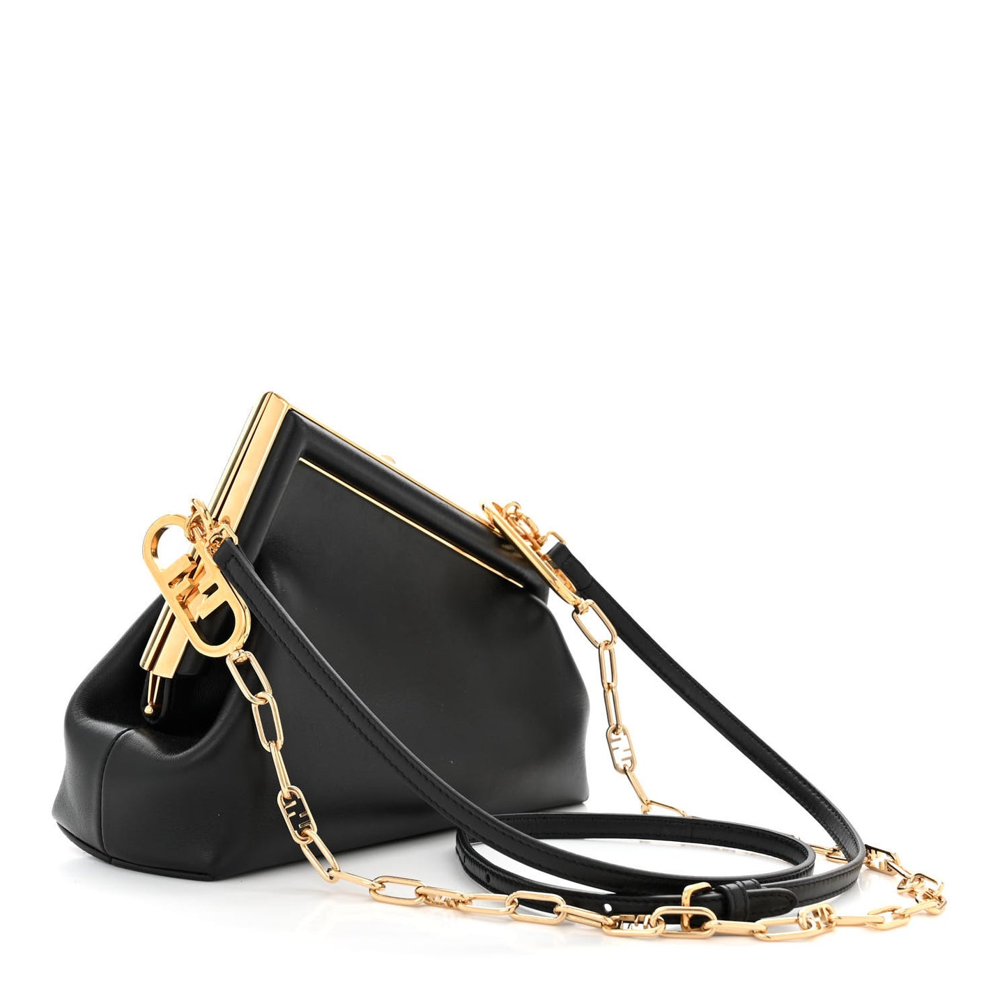 Shiny Nappa Small Fendi First Black