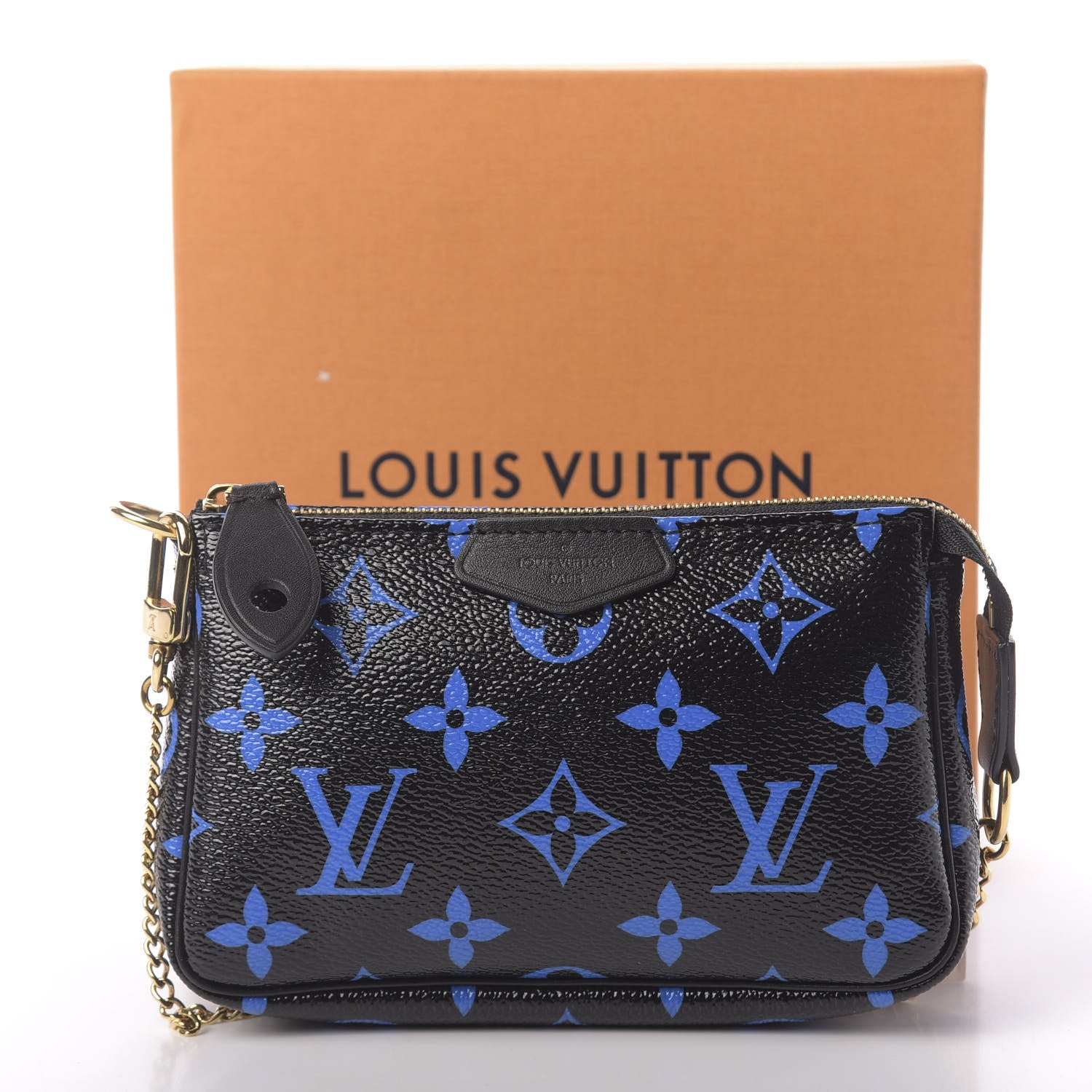 Louis Vuitton Colored Monogram Mini Pochette Accessories Blue Black 10 of 10