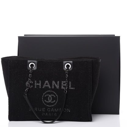 Chanel Lurex Boucle Small Deauville Tote Black 10 of 10