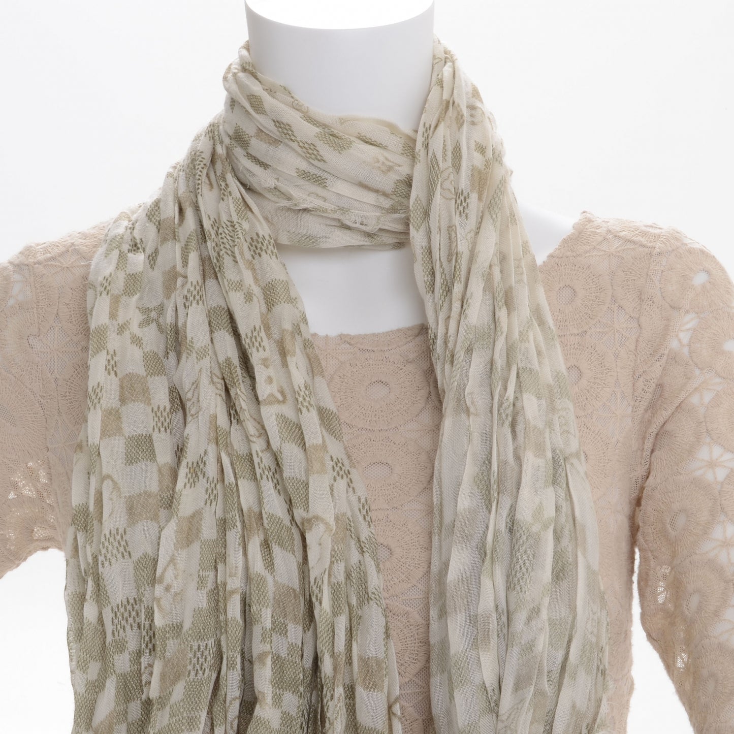 Cashmere Silk Damier Stole