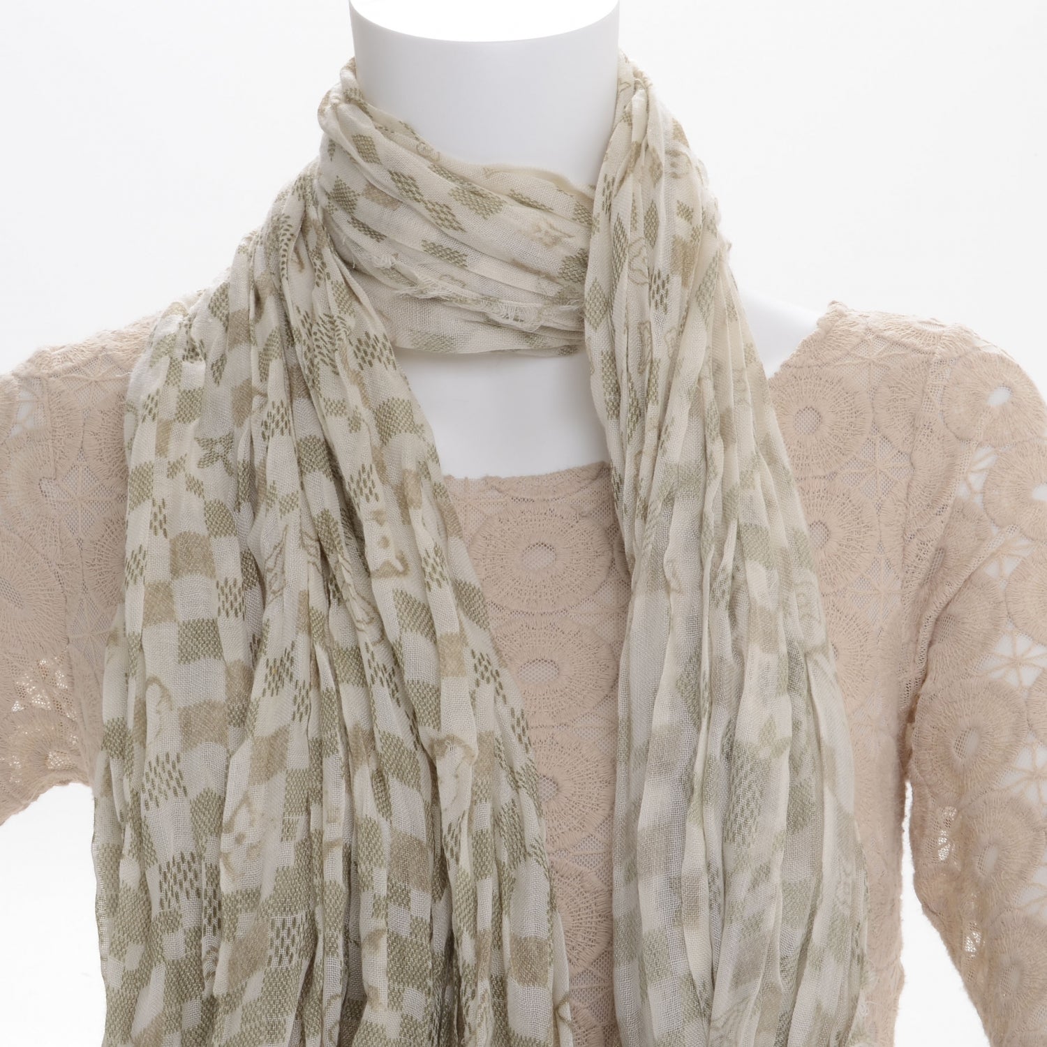 Louis Vuitton Cashmere Silk Damier Stole 6 of 6