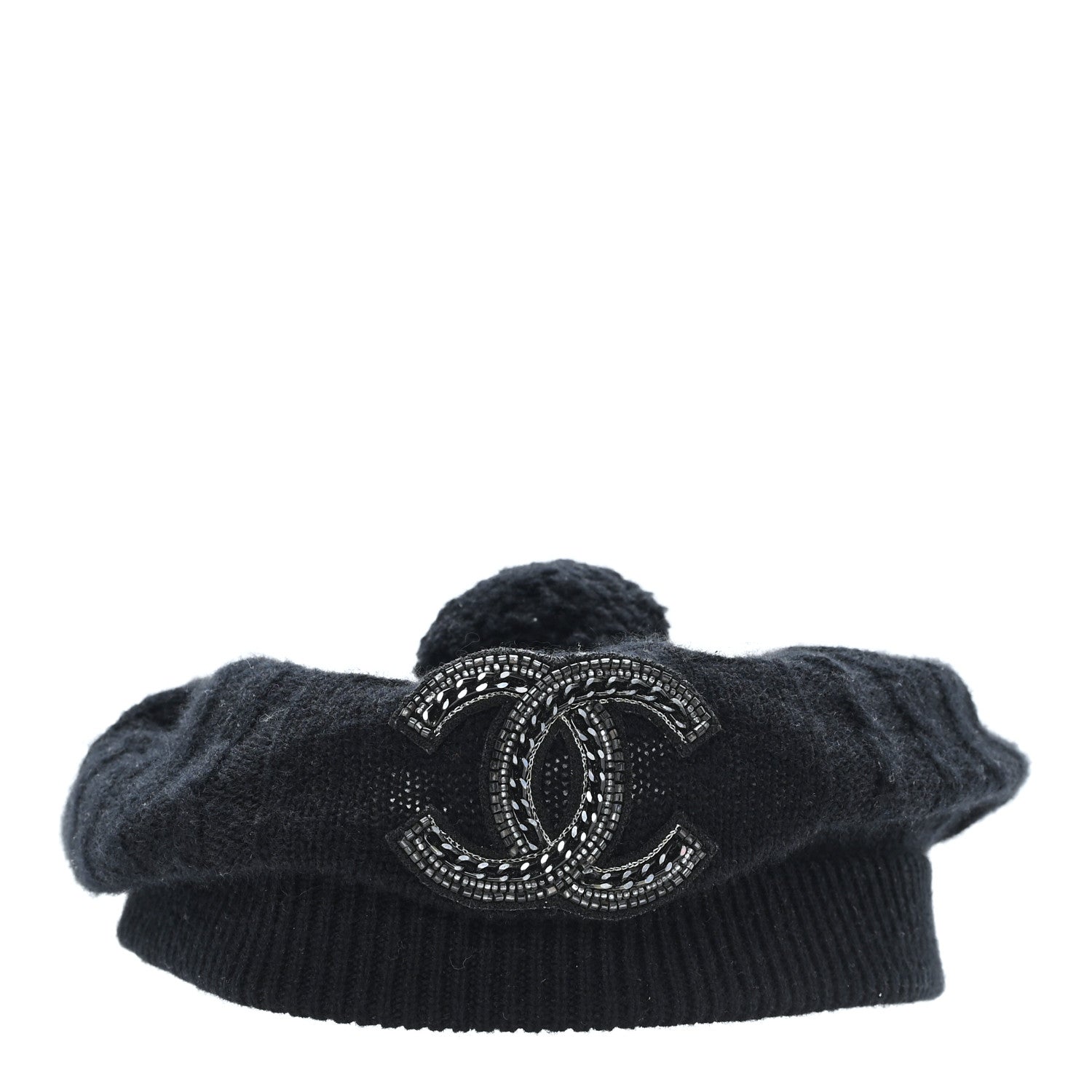 Chanel Cashmere CC Beret Black 3 of 9