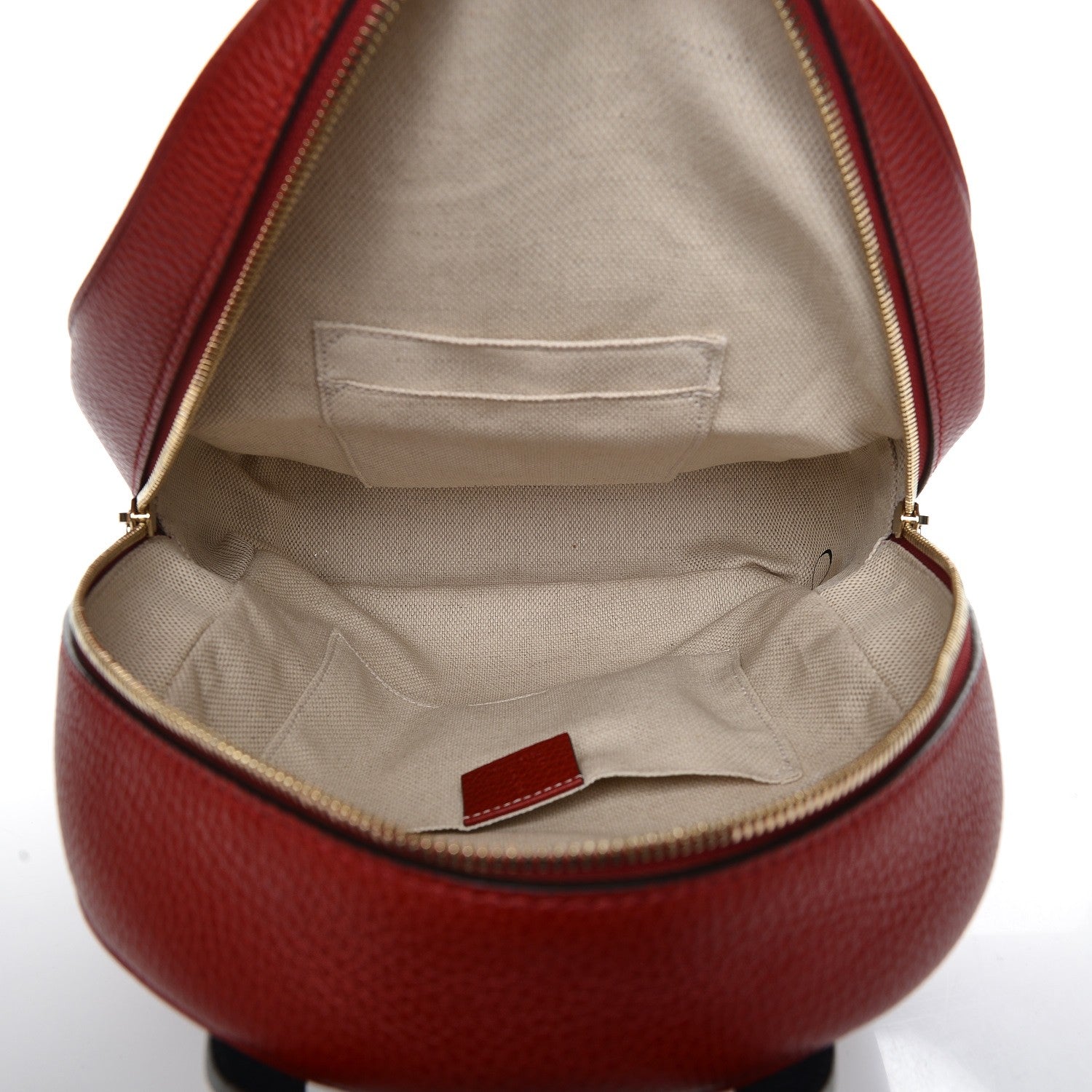 Gucci Pebbled Calfskin Bi-Color Soho Chain Backpack Red Navy 7 of 7
