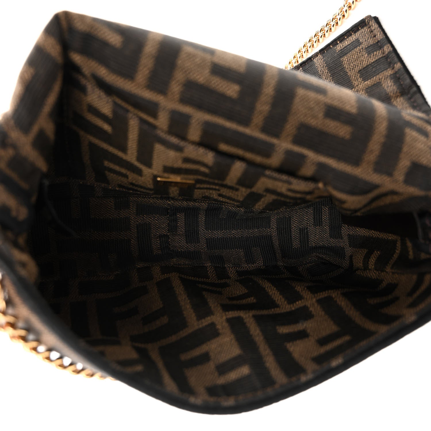 Fendi Fabric Jacquard FF 1974 Mini Baguette Tobacco Moro Black 5 of 11