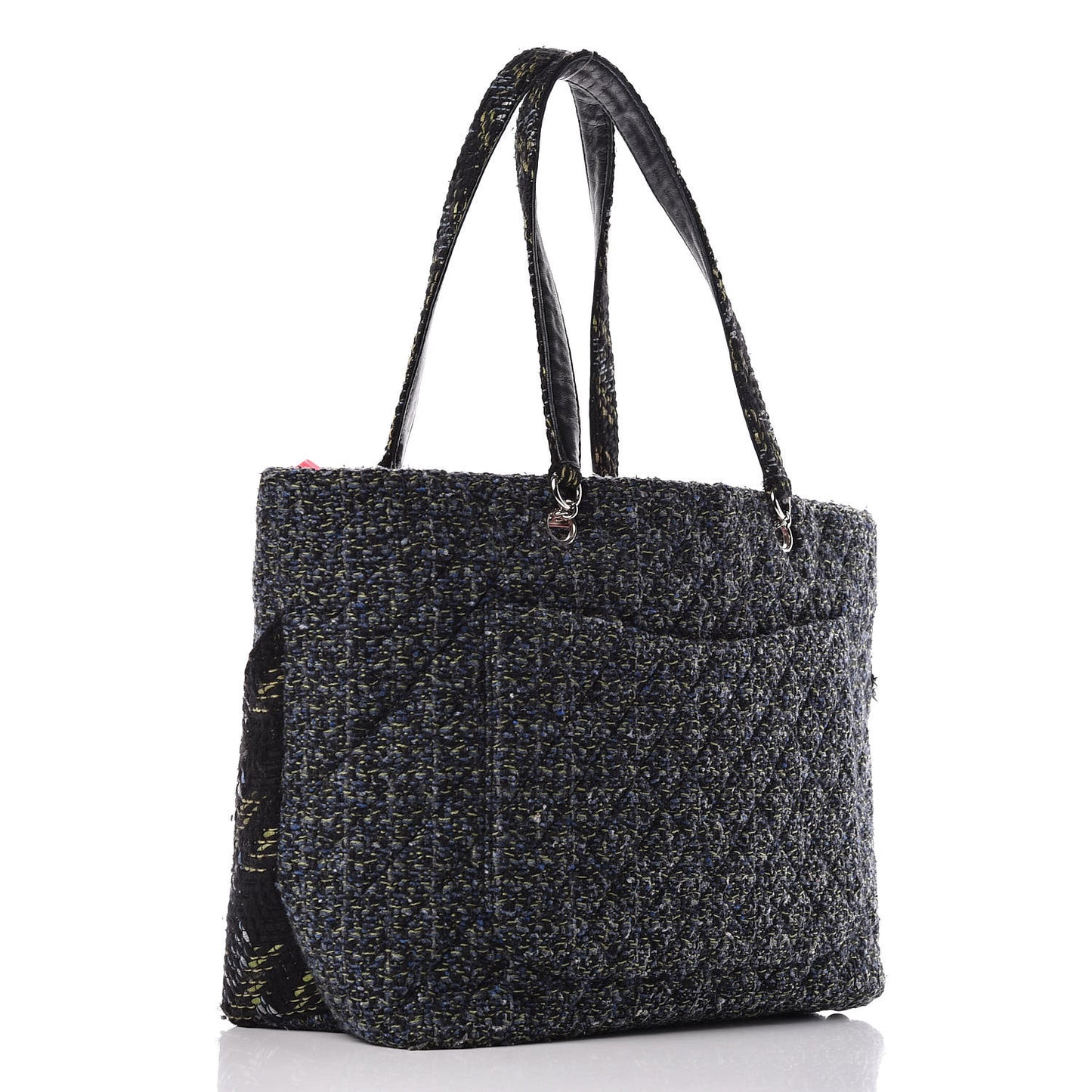 Tweed Quilted Large Cambon Tote Blue