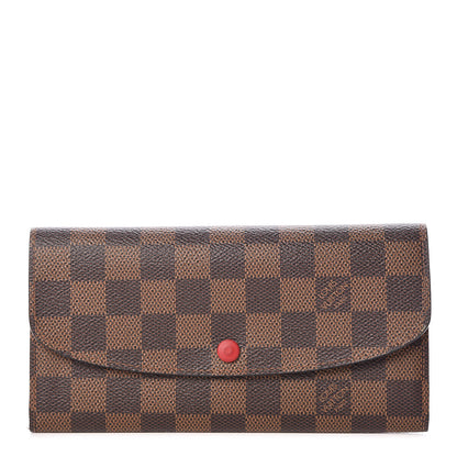 Louis Vuitton Damier Ebene Emilie Wallet Red 1 of 6