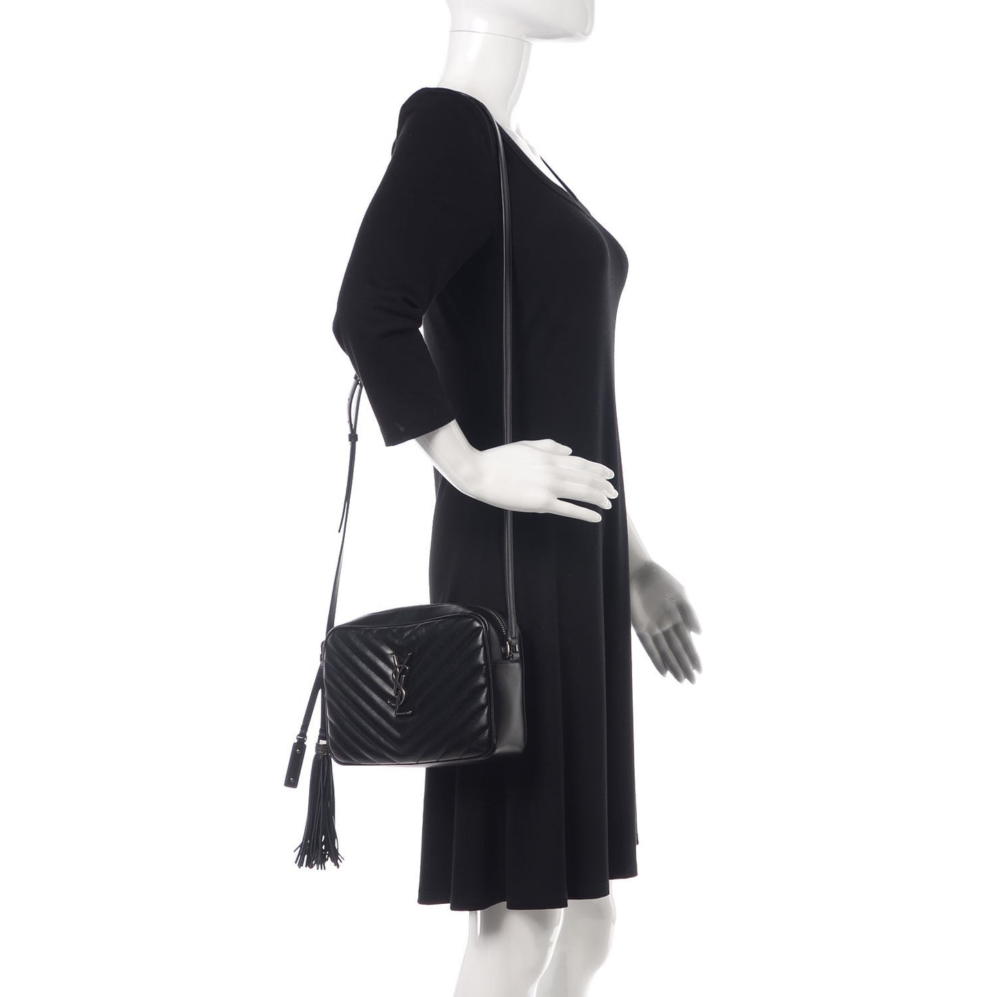 Calfskin Matelasse Monogram Lou Camera Bag Black