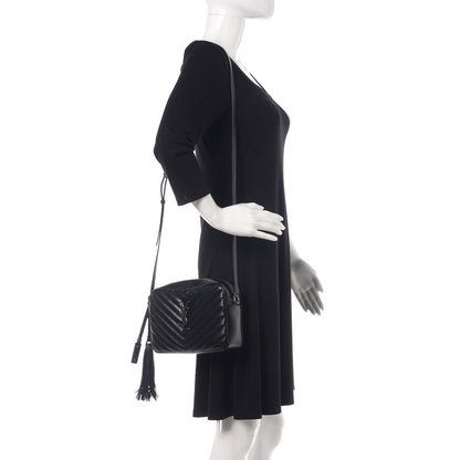 Saint Laurent Calfskin Matelasse Monogram Lou Camera Bag Black 2 of 10