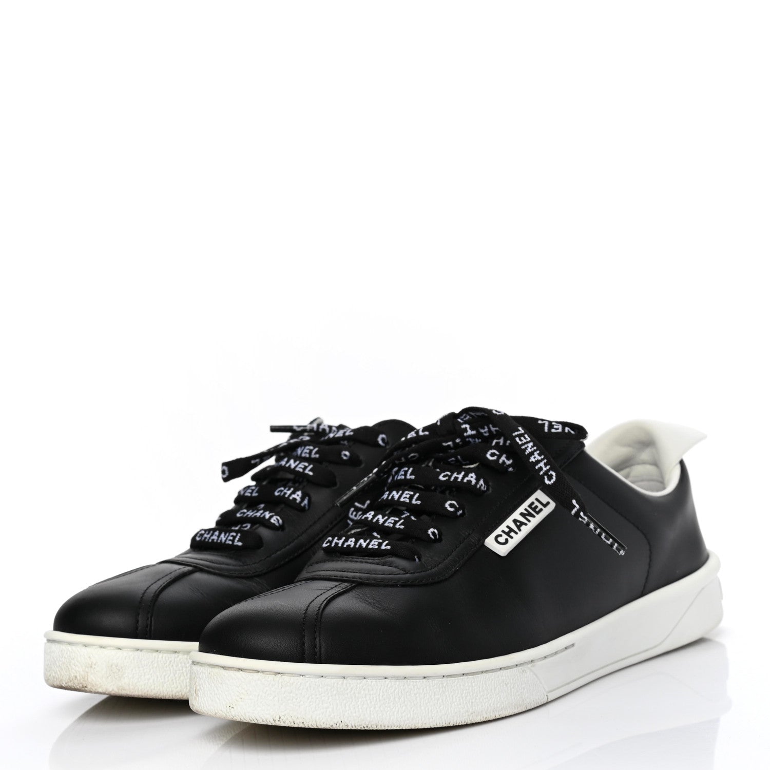 Chanel Calfskin CC Womens Sneakers 37 Black 3 of 7