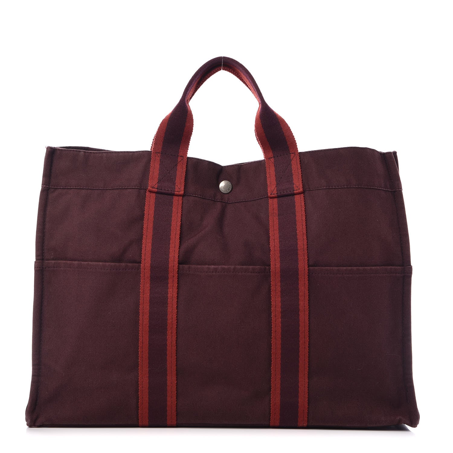 Hermes Canvas Fourre Tout MM Burgundy 1 of 20
