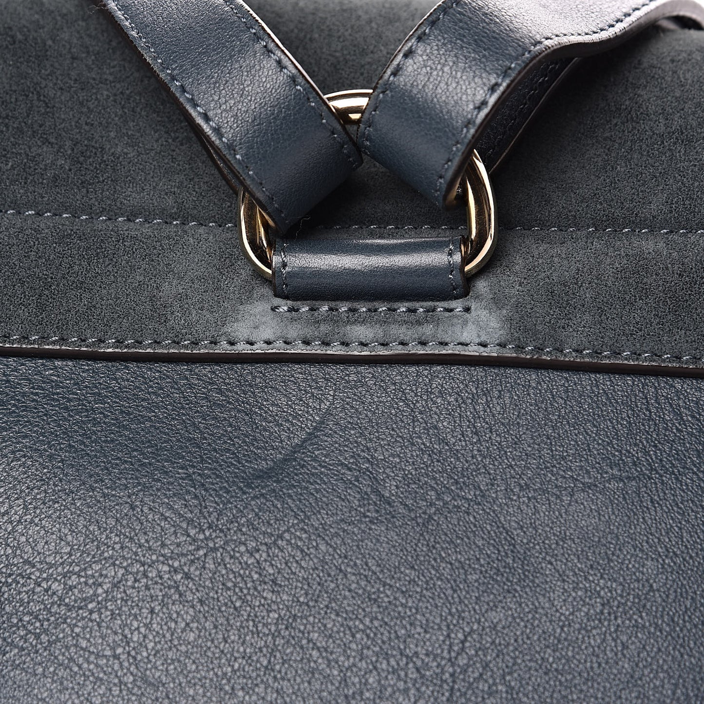 Suede Calfskin Medium Faye Backpack Silver Blue