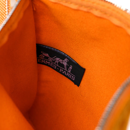 Hermes Canvas Striped Cannes Beach Bag PM Orange 7 of 13