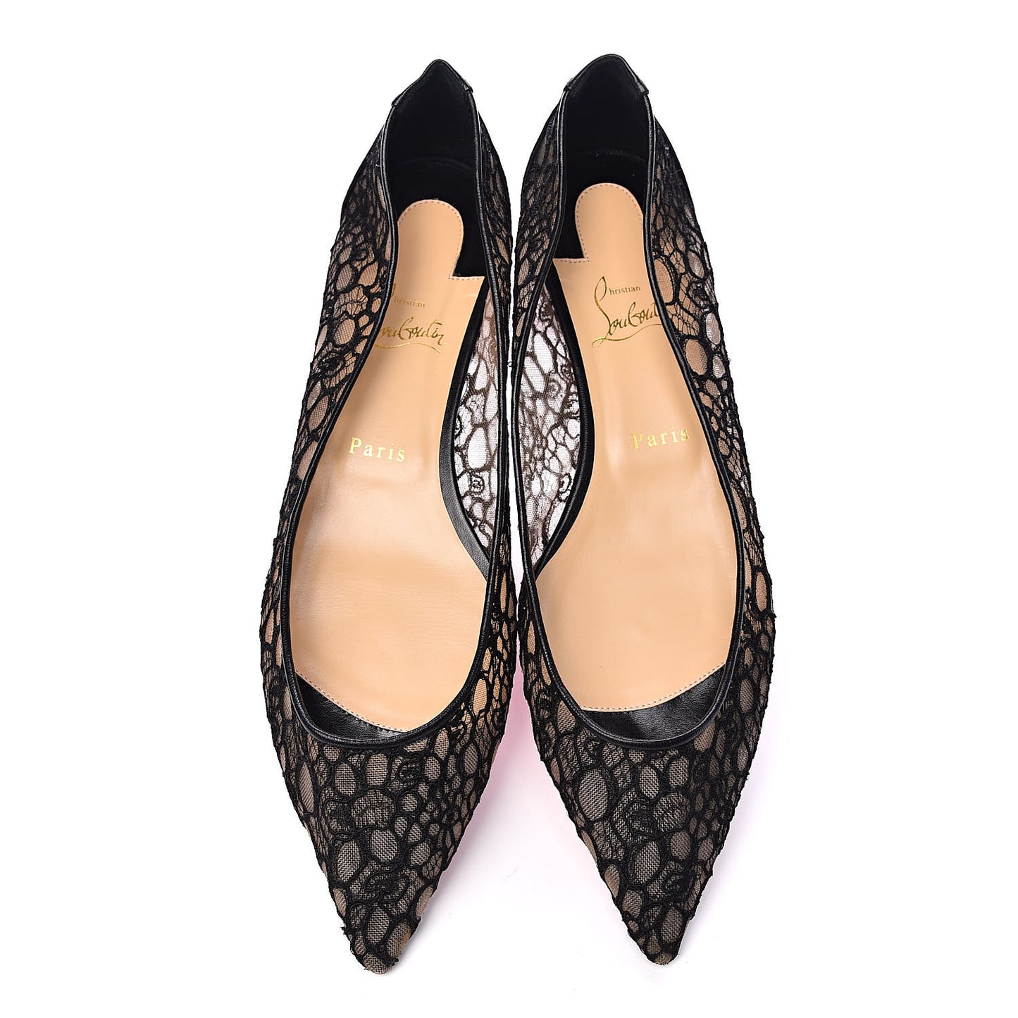 Kid Rete Lace Follies Ballerina Flat 41.5 Black