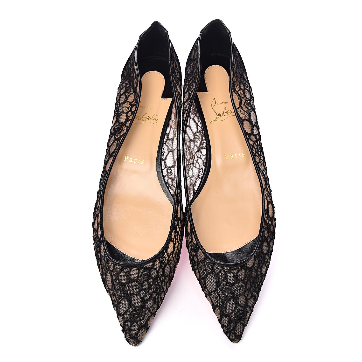 Christian Louboutin Kid Rete Lace Follies Ballerina Flat 41.5 Black 8 of 8