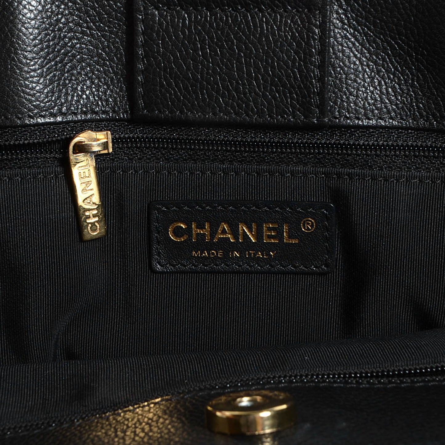Calfskin Cerf Executive Shopper Tote Black