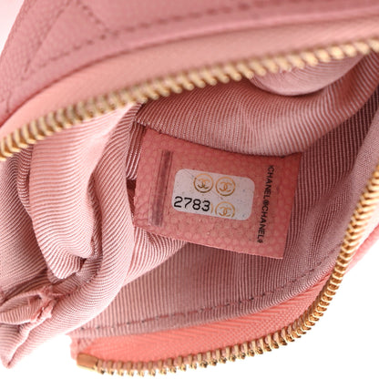 Chanel Flat Caviar Chevron Quilted Small Cosmetic Case Pink 7 of 7
