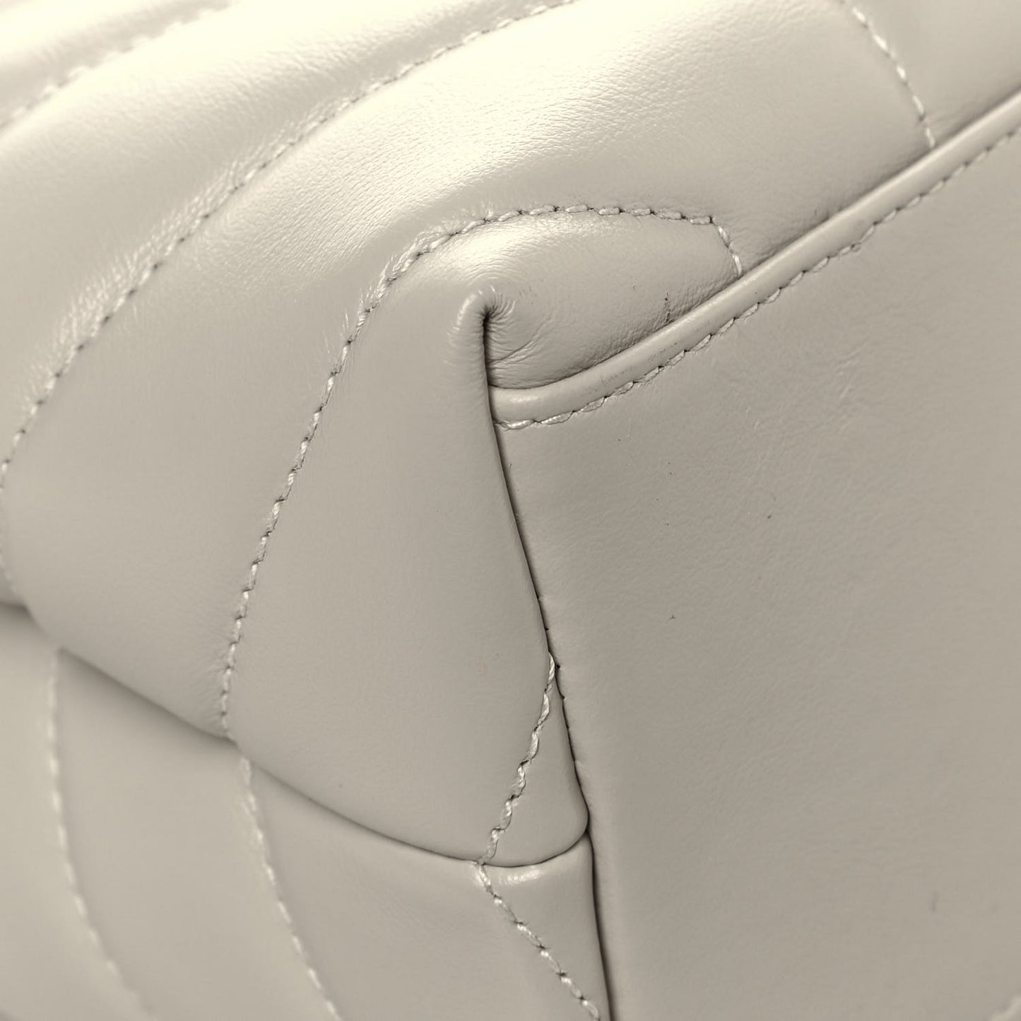 Calfskin Y Quilted Monogram Small Loulou Chain Satchel Ivory