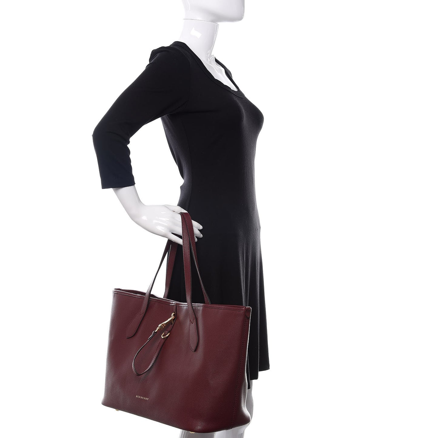 Grainy Calfskin Medium Honeybrook Tote Dark Plum