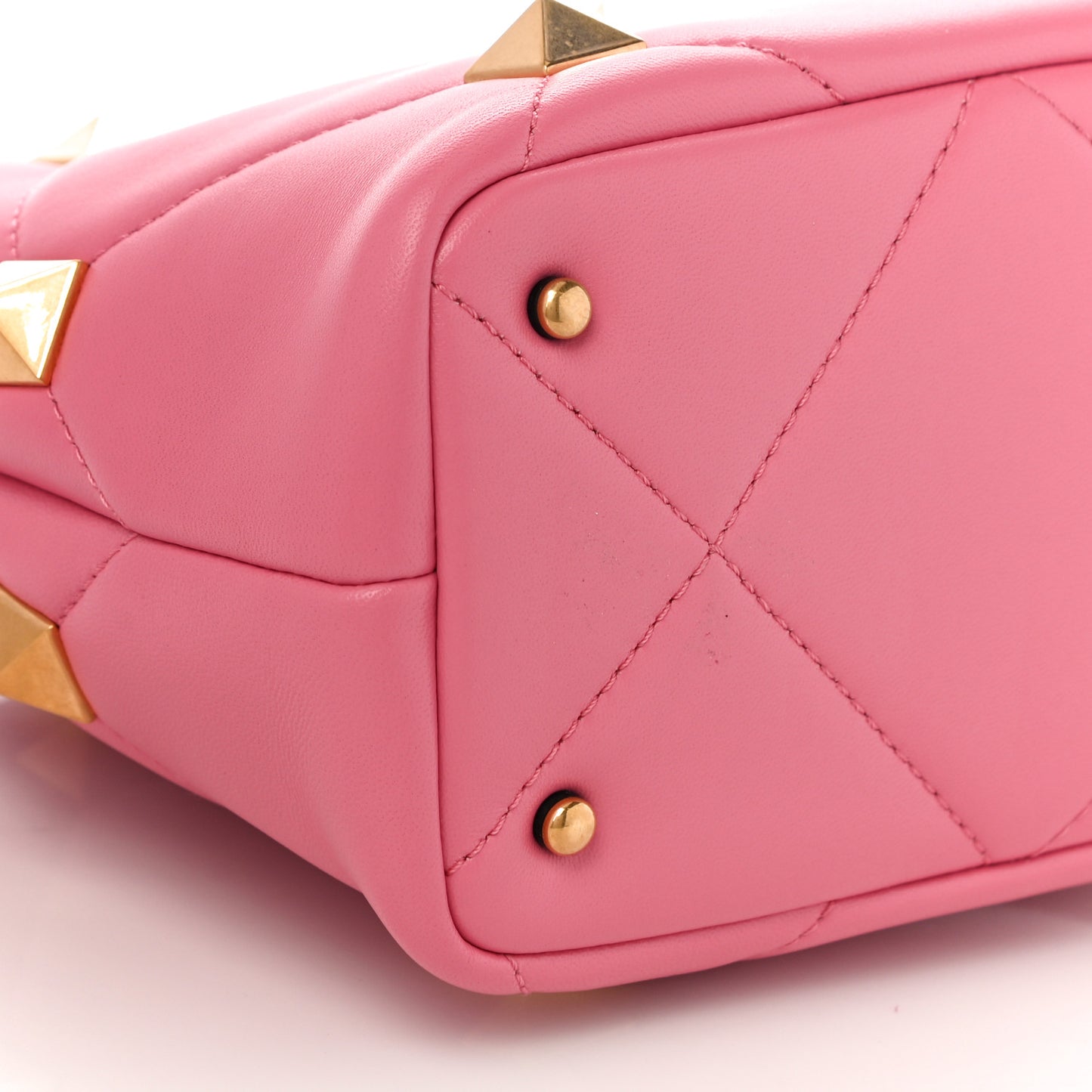 Nappa Small Roman Stud The Handle Bag Flamingo Pink