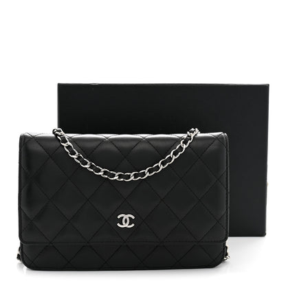 Chanel Lambskin Quilted Wallet On Chain WOC Black 11 of 11