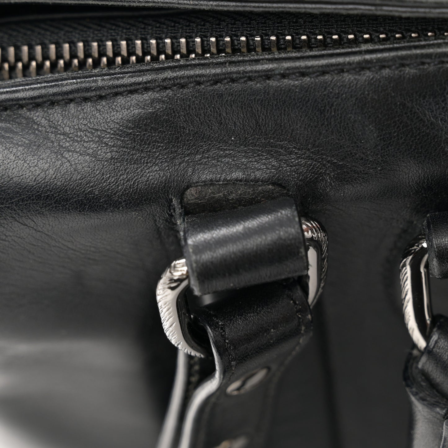 CHRISTIAN LOUBOUTIN Calfskin Justine Spikes Tote Black