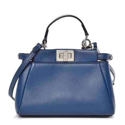 Fendi Shiny Nappa Micro Peekaboo Iconic Satchel Iris 1 of 13