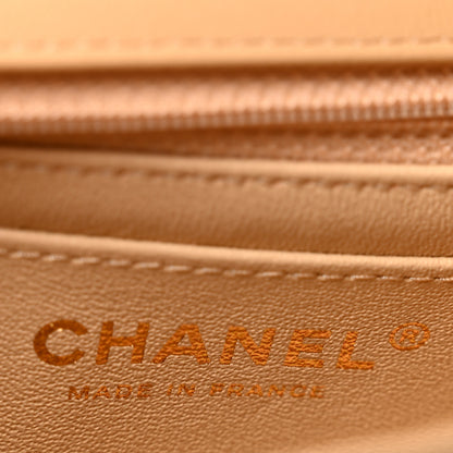 Chanel Lambskin Quilted Mini Rectangular Flap Beige Black 6 of 12
