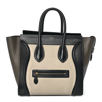 Celine Textured Calfskin Mini Tri-Color Luggage Olive 1 of 7