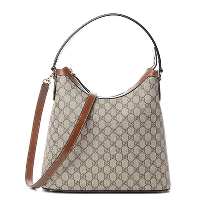Gucci GG Supreme Monogram Linea A Hobo Brown 1 of 10