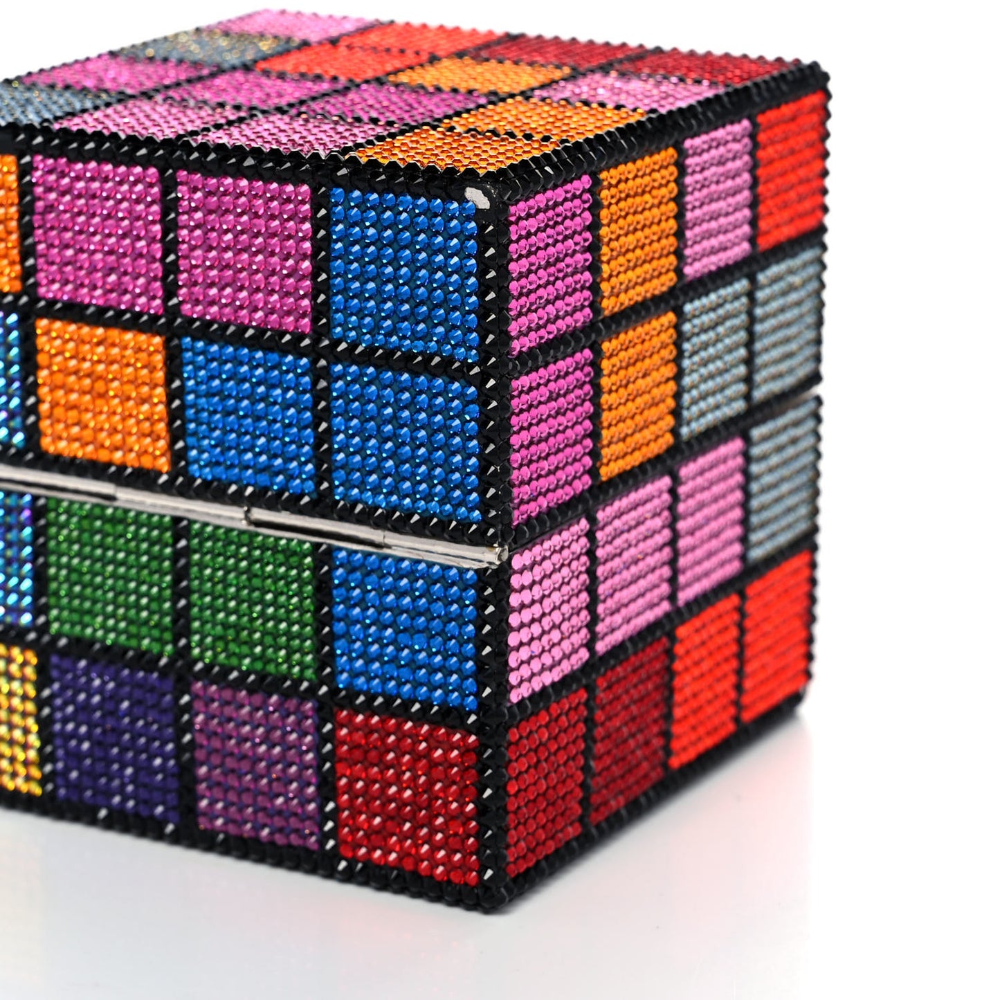 Crystal Rubix Cube Clutch Multicolor