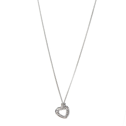 David Yurman Sterling Silver 18K Yellow Gold Open Heart Cable Necklace 1 of 6