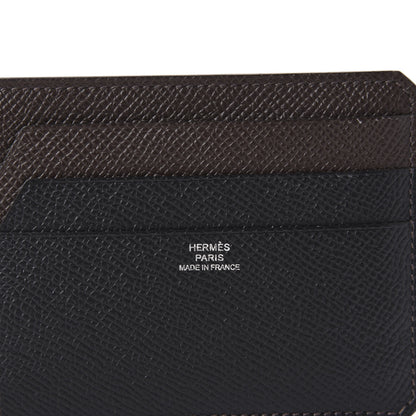 Hermes Epsom City 8CC Colorblock Card Holder Black Gold Chocolate 7 of 10