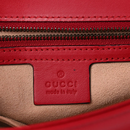 Gucci Calfskin Matelasse Small GG Marmont Top Handle Shoulder Bag Hibiscus Red 6 of 14