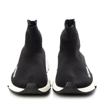 Balenciaga Neoprene Knit Womens Speed Sneakers 36 Black White 2 of 9